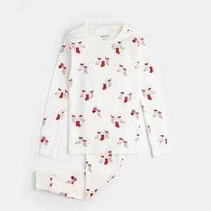 NWT PETIT LEM - Off-White Christmas Stockings Print Pyjamas Set 18M
